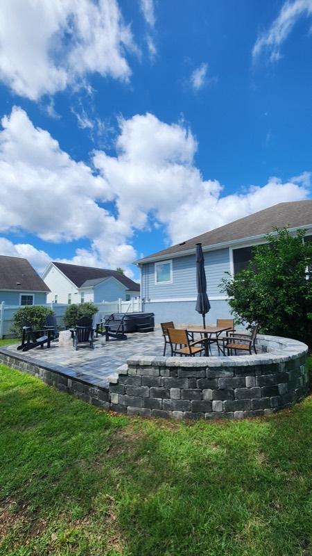 Raised Patio & Fire Pit Lounge