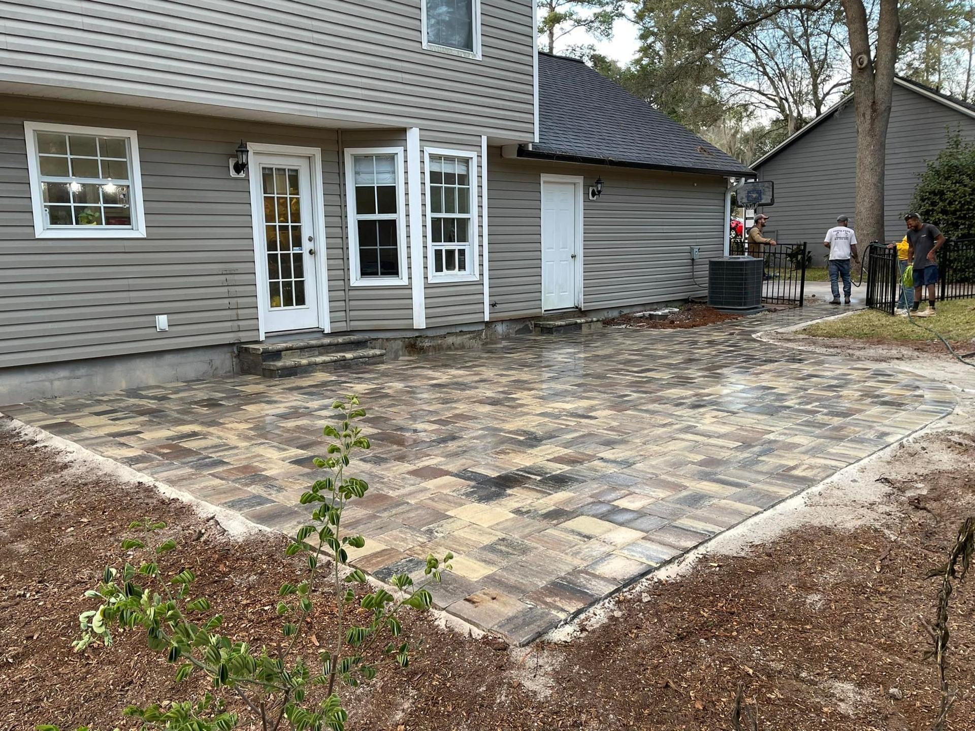 Large paver patio on a semi-rural lot in Apopka, FL