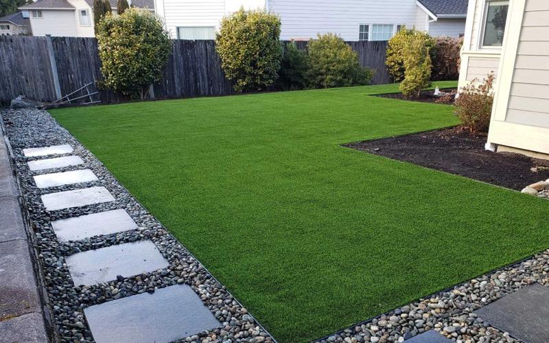 Turf Lawn & Paver Path
