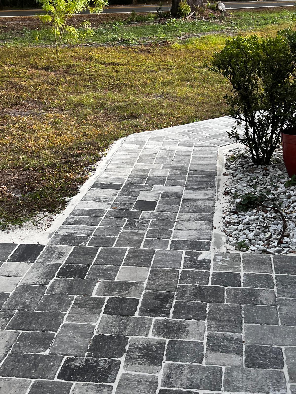 Completed paver walkway in Central Florida