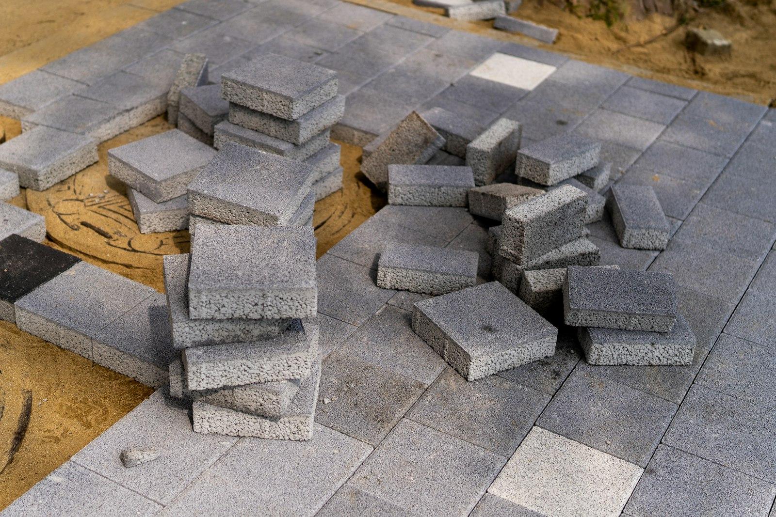 Travertine pavers on a Florida patio in warm afternoon light